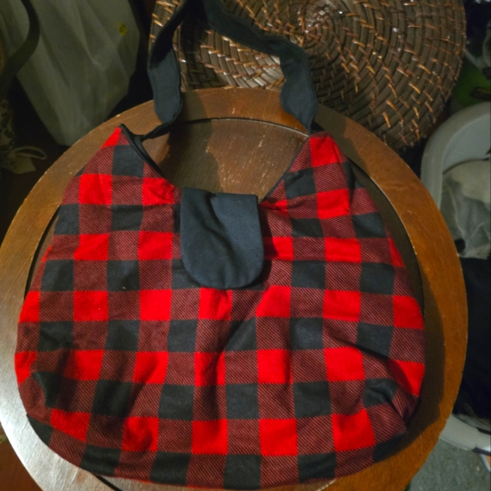 Red Plaid Purse - mid size - new/never used - reposhing-